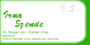 irma szende business card